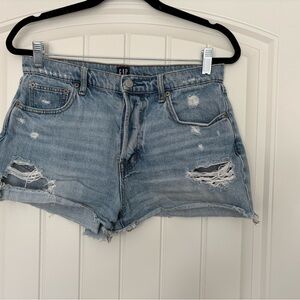 GAP Distressed Denim Shorts - Light Blue